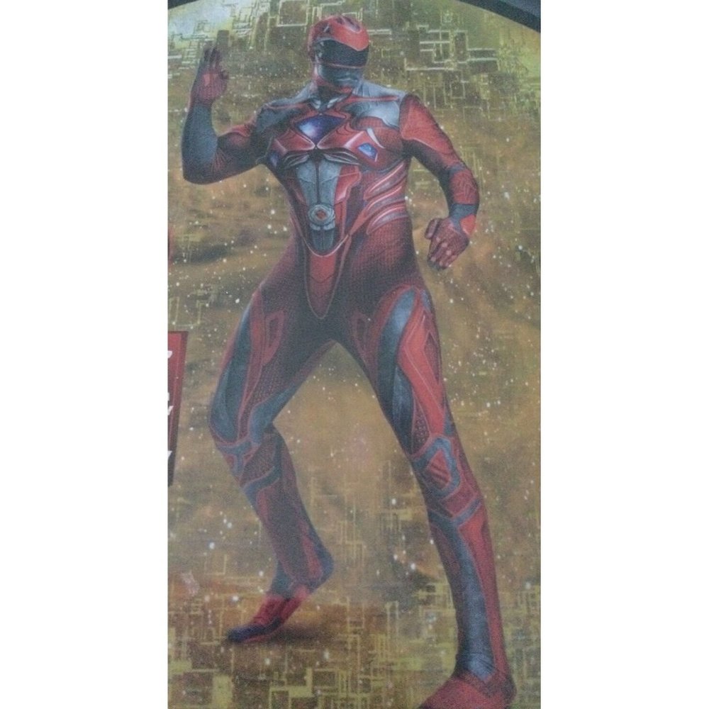Mens Red Power Ranger Halloween Costume Suit Mask Disguise Size M 38-40 Cosplay